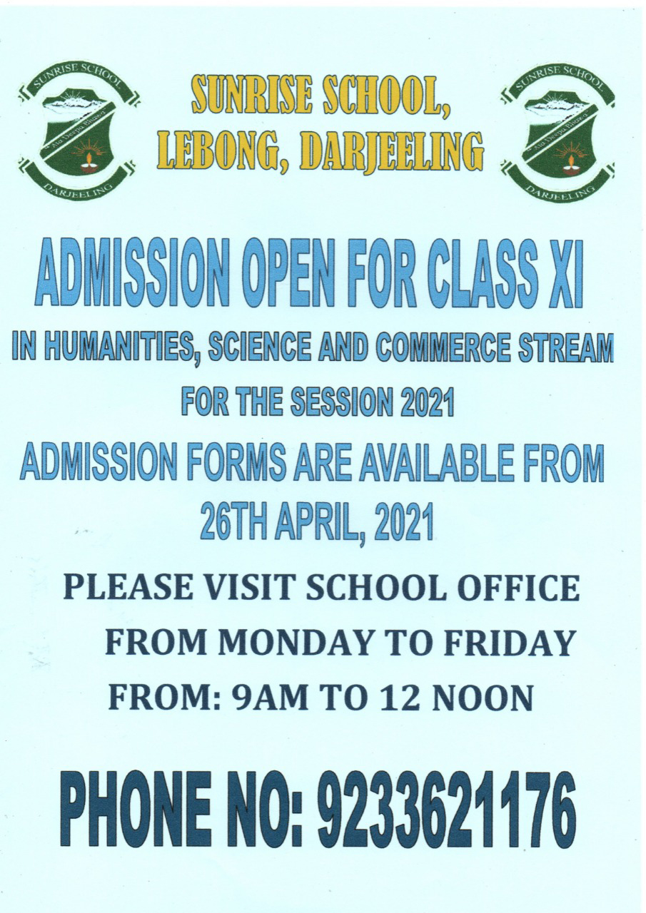 ADMISSION OPEN FOR CLASS 11 STREAM HUMANITIES, SCIENCE AND COMMERCE.